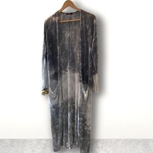 T Party Ladies Long Sleeve Blue & White Open Front Jacket Size Small